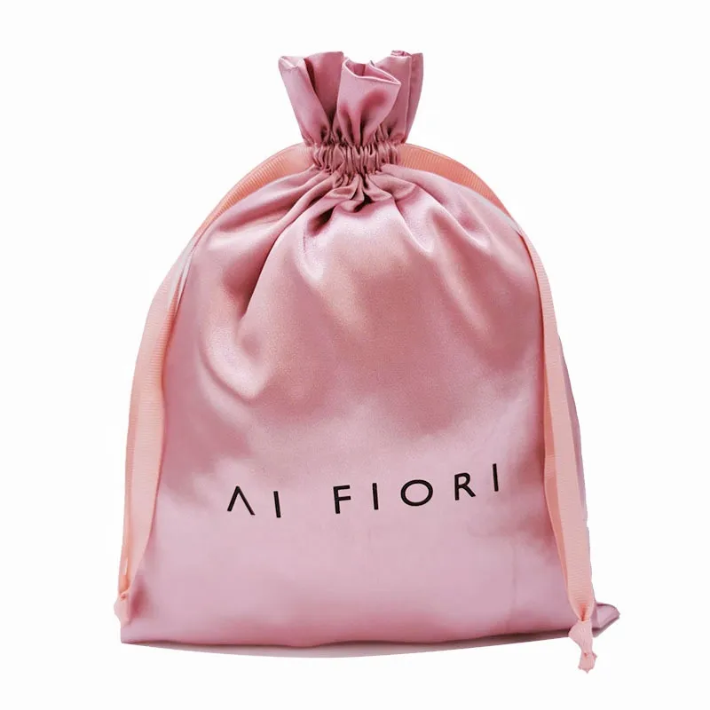 Bolsas de polvo de satén con cordón para bolsos, bolsas de seda personalizadas para zapatos de piel