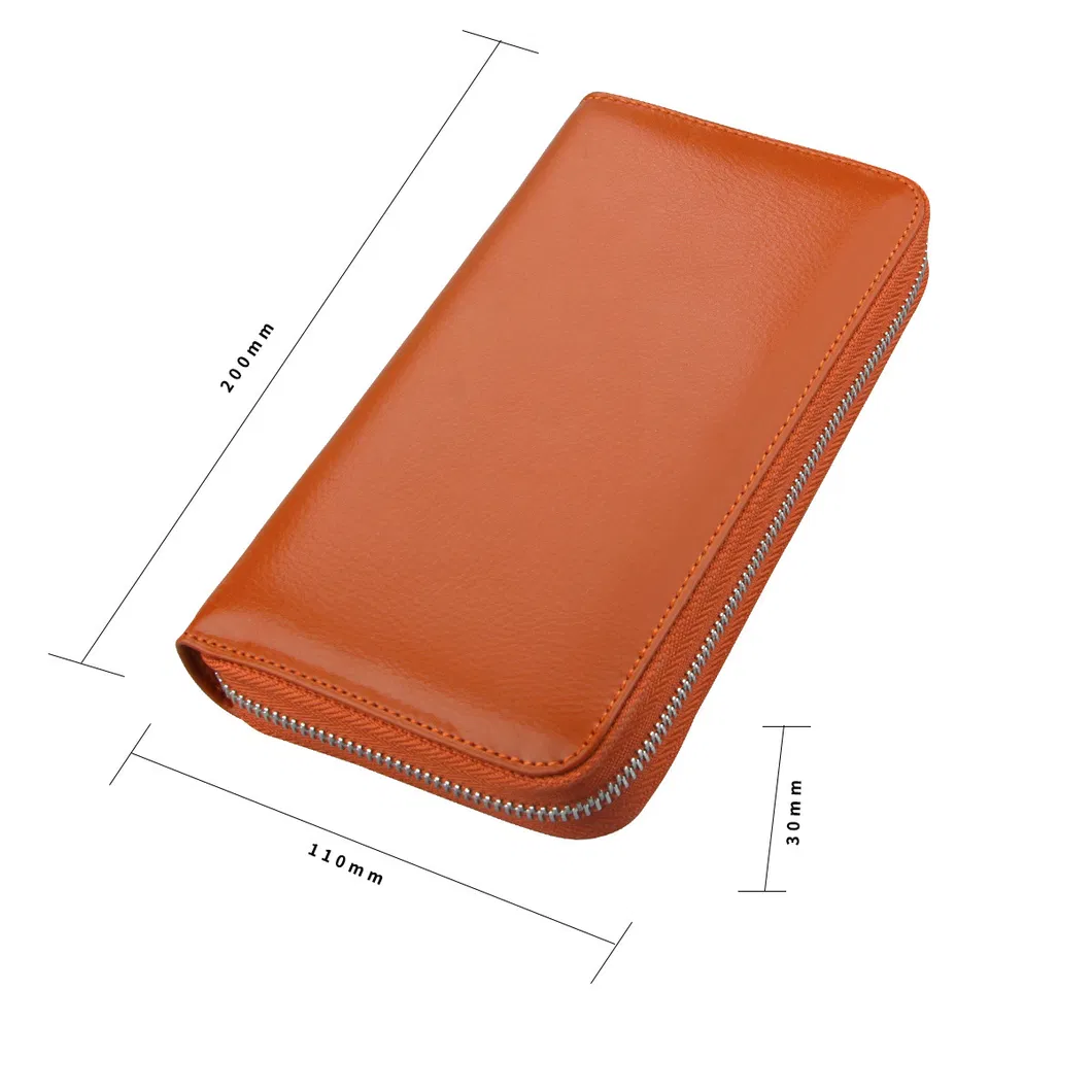 Organizador de cuero largo para tarjetas, soporte para pasaporte, anti RFID, soporte para tarjetas de crédito, billetera multifuncional para hombres y mujeres, soporte para pasaporte