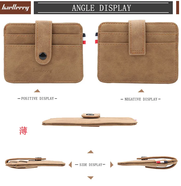 Cartera de cuero PU vintage, soporte para pasaporte, tarjetero, monedero de lujo para hombre