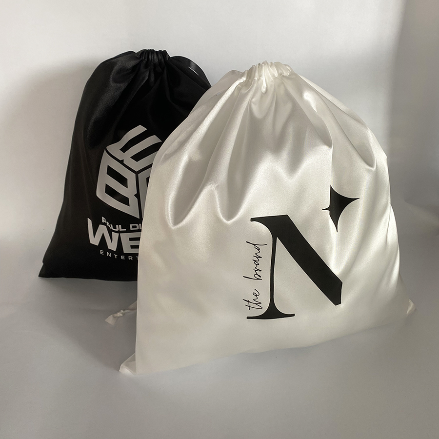 Bolsa de almacenamiento de regalo personalizada de lujo de satén de seda para pelucas, bolsos, zapatos, sombreros, con cordón para gorras de béisbol