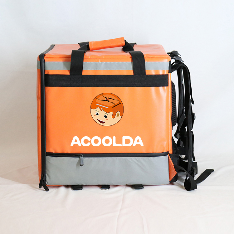 Venta al por mayor de fábrica 500d bolsa de entrega térmica reutilizable para motocicleta, impermeable, aislada, caliente, para comida, scooter, pizza
