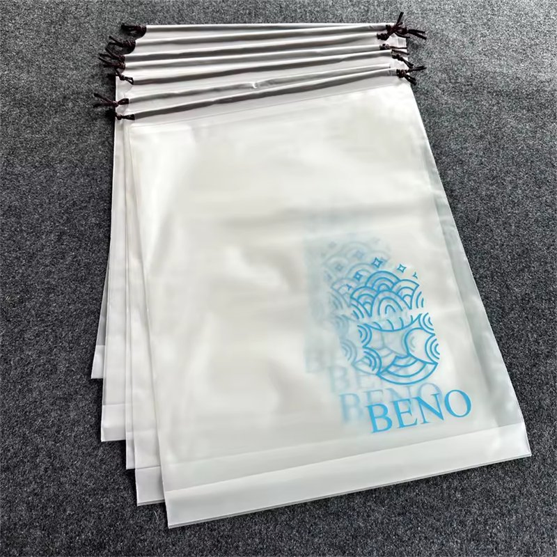 Bolsa de drawstring clara de PEVA personalizada y ecológica para empaquetar zapatos, ropa y cosméticos