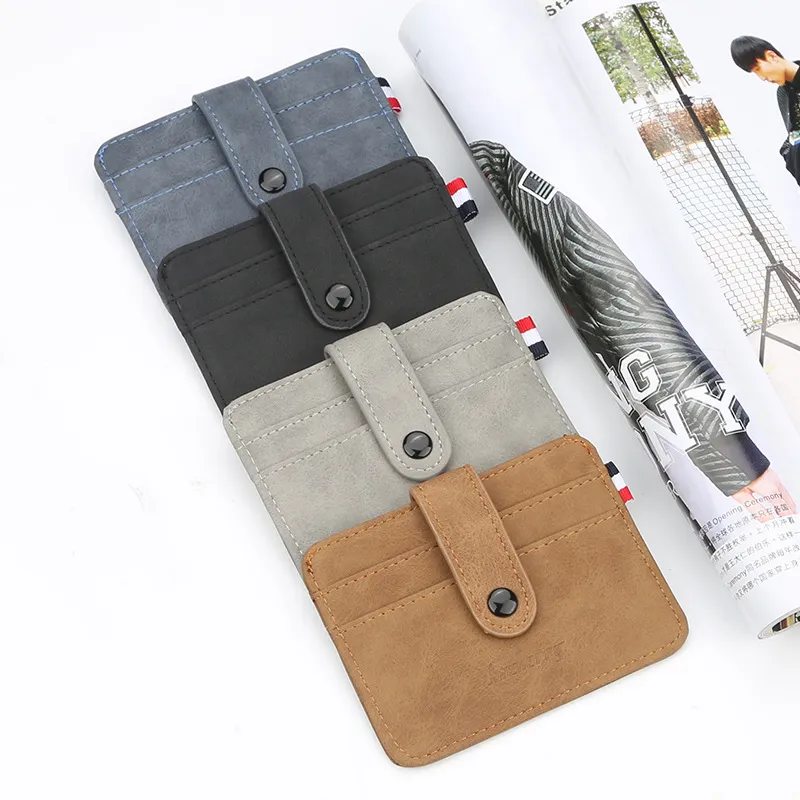 Cartera de cuero PU vintage, soporte para pasaporte, tarjetero, monedero de lujo para hombre