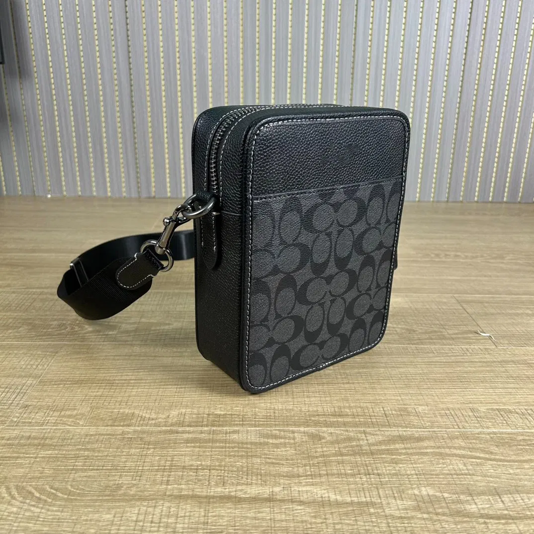 Maletín de cuero genuino para hombres negros, bolso de hombro de moda, tote, bolso de mano