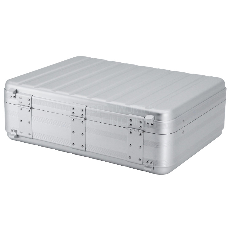 460X350X115mm Lujo Profesional 18-Inch Acabado de Superficie Anodizado y Elegante Maletín de Aluminio con Forro Personalizado