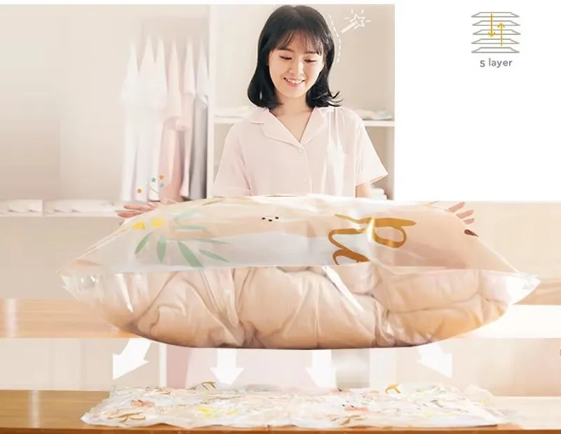 Bolsas de Plástico al Vacío para Ropa, Bolsas de Almacenamiento al Vacío con Bomba, Bolsa de Empaque para Almacenamiento al Vacío