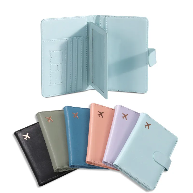Funda de Pasaporte de Cuero con Ranuras para Tarjetas de Crédito para Viajes