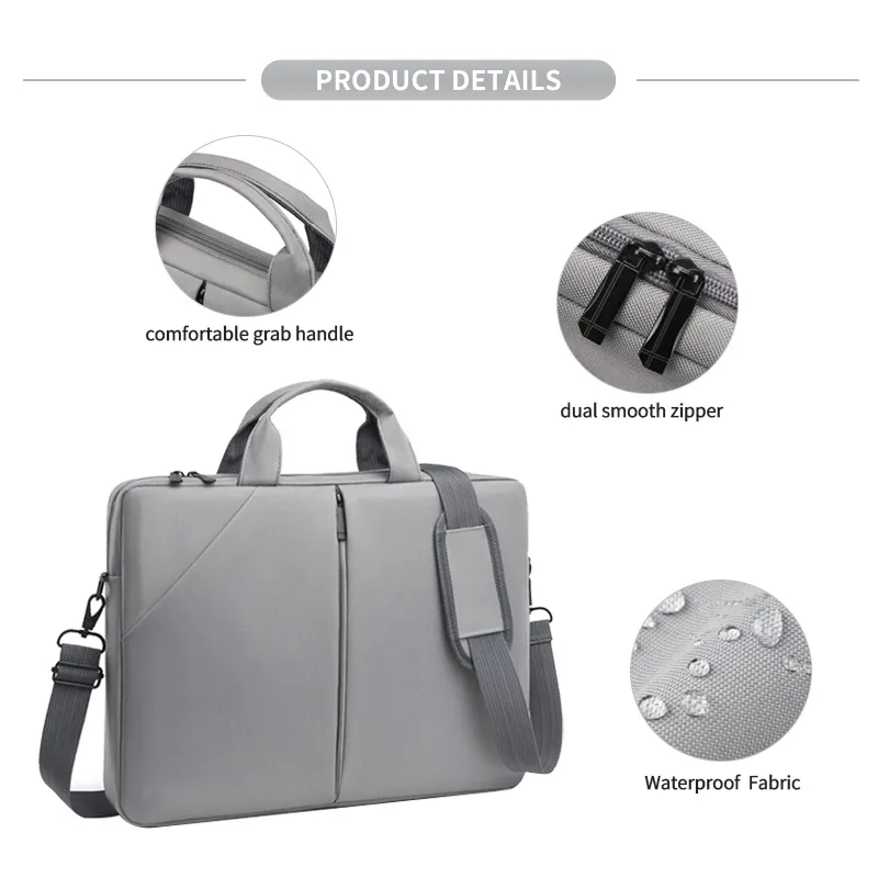Bolsa de mensajero para computadora de un solo hombro, maletín de negocios para viajes, impermeable, para laptop, para mujeres