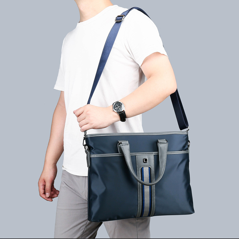 Bolso de mano personalizado para hombres Fuliya, maletín impermeable de oxford, bolso de mensajero de negocios, portador de cuadernos, maletín para laptop