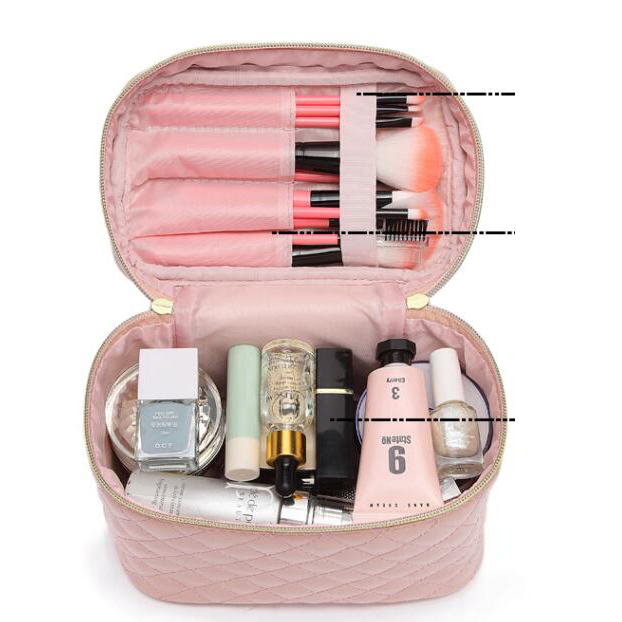 19 Años Moda Cuero Almacenamiento Joyería Reloj Tocador Olor Prueba Dura EVA Train Bolsa Casos Herramienta Maquillaje Lápiz Belleza Teléfono Cosmético Carro Maquillaje Llevar Caso