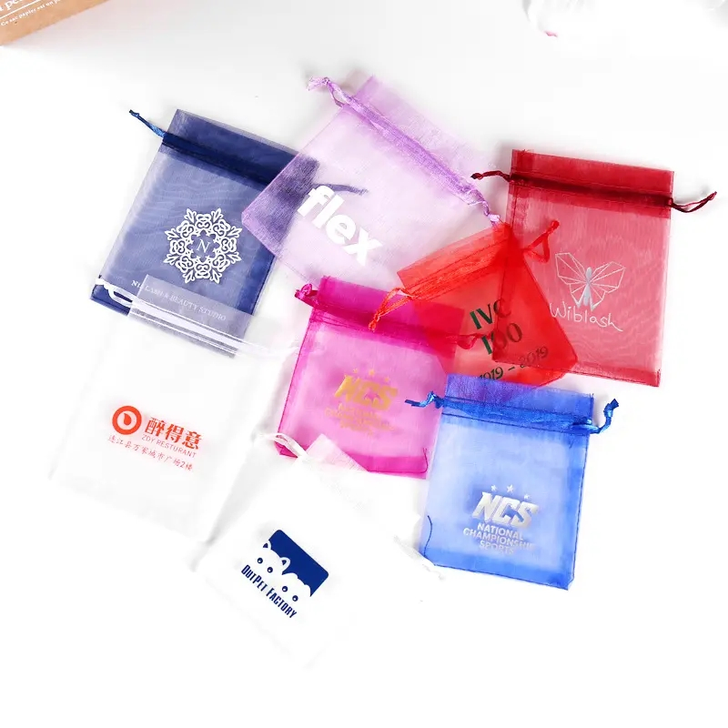 Bolsa de joyería pequeña impresa con logo, bolsa de satén con cordón, bolsa de seda para pelucas, sujetadores, lencería, cosméticos, zapatos