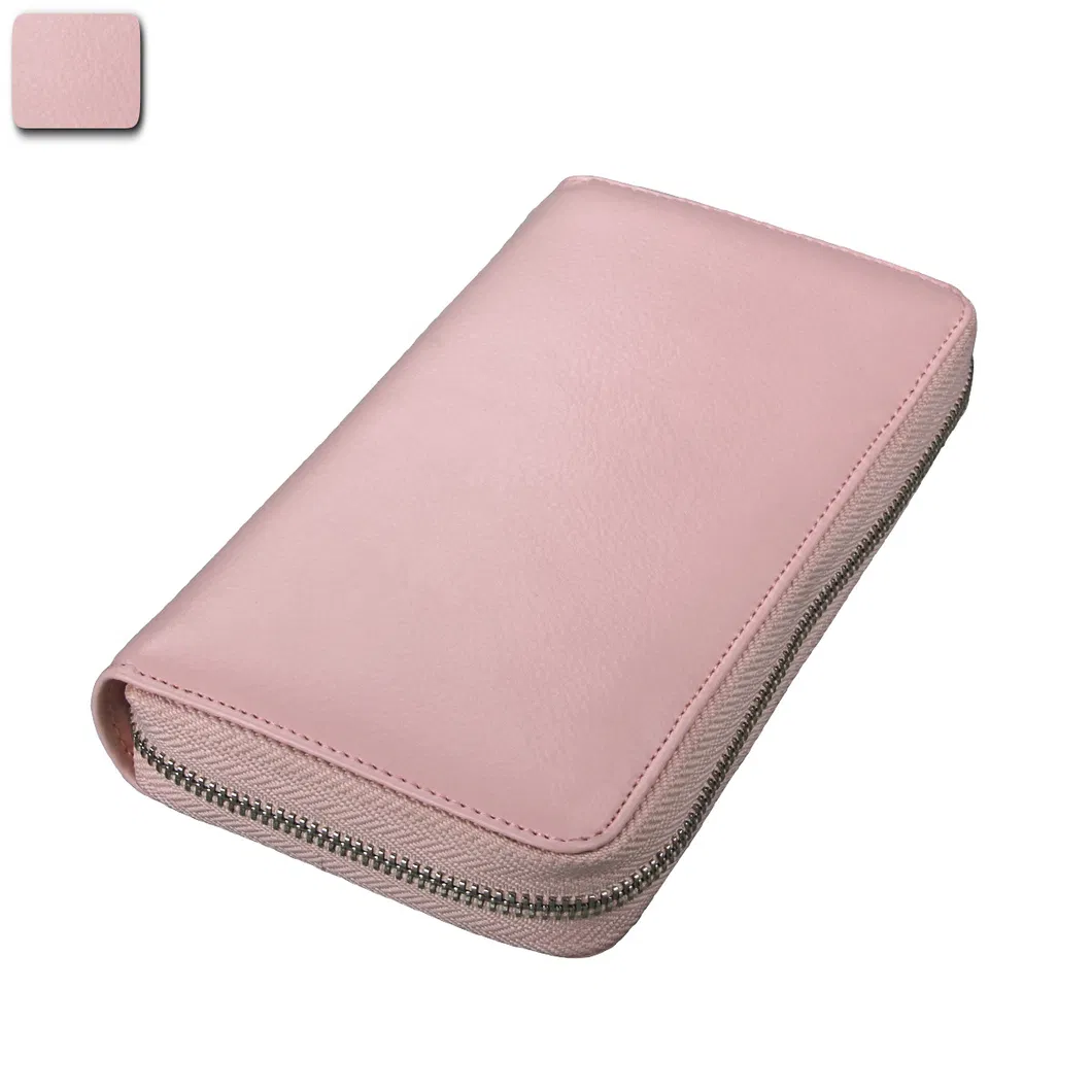 Organizador de cuero largo para tarjetas, soporte para pasaporte, anti RFID, soporte para tarjetas de crédito, billetera multifuncional para hombres y mujeres, soporte para pasaporte