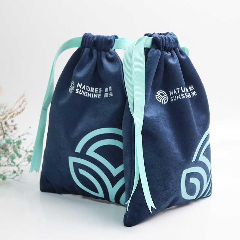 Bolsa de tela de satén impresa a medida para zapatos de alta gama y regalos