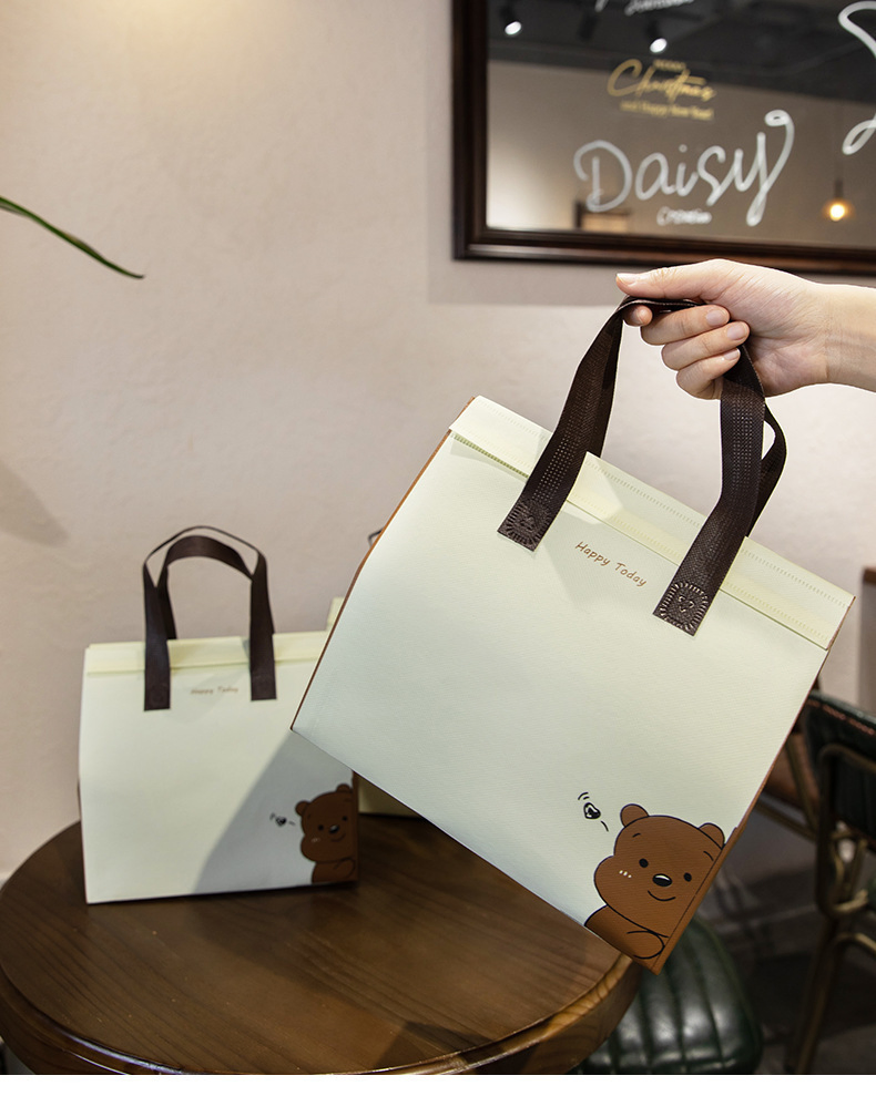 Bolsa térmica de aluminio con asa de no tejido para entrega de alimentos
