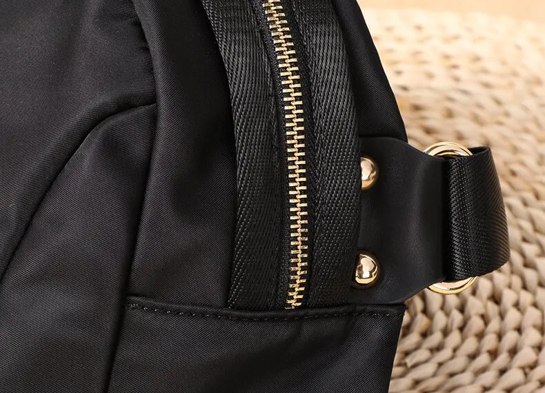 Mochila de cintura de nylon impermeable y a la moda para mujeres elegantes