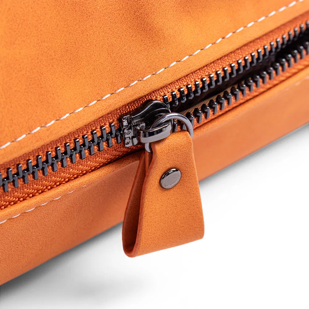 Nuevo diseño de bolsa cosmética con cremallera, organizador de lápiz labial para viajar, estuche de maquillaje de cuero PU
