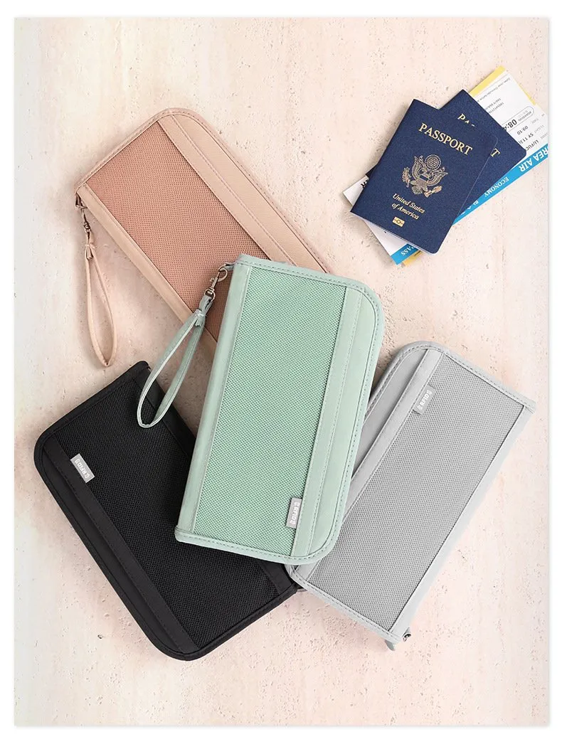 Billetera antirrobo de RFID personalizada, organizador de boletos de viaje, bolsa para pasaporte y tarjetas, impermeable