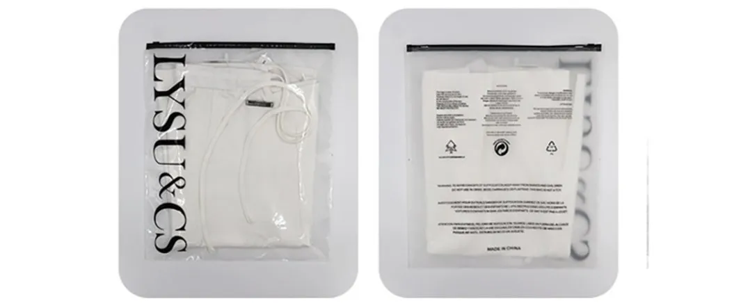 Bolsa de ropa de plástico PVC transparente con logo impreso personalizado, bolsa de camiseta con cremallera para empaquetar prendas