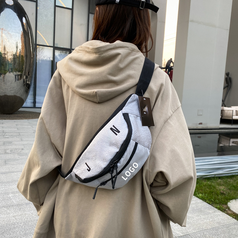 Bolso de cintura para hombres, bolsa de nylon personalizada, impermeable y a prueba de olores