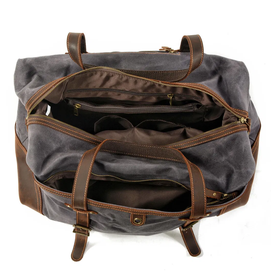 Bolsas de viaje de lona de cera de gran capacidad para hombre