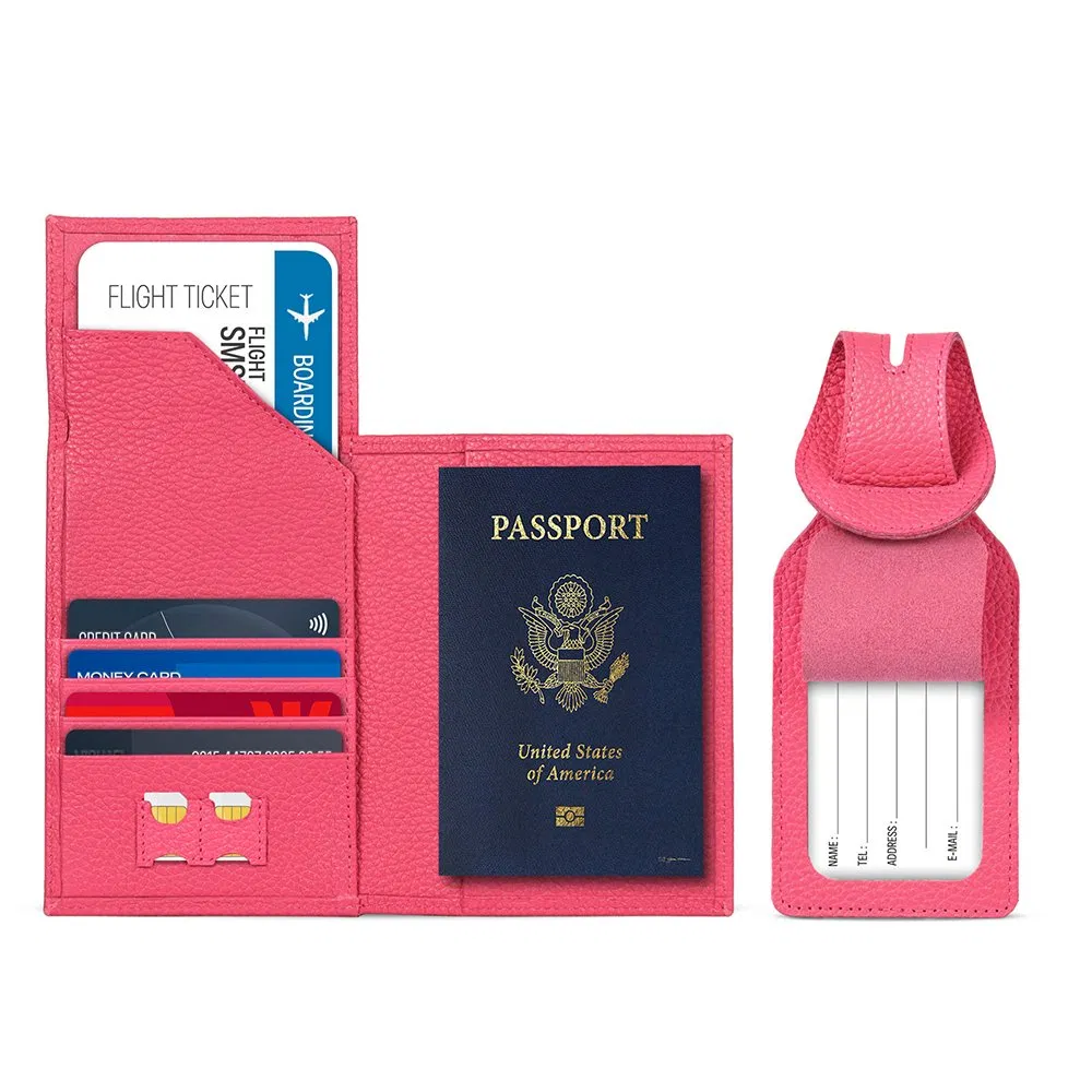Funda de pasaporte de cuero PU personalizada, porta pasaporte, cubierta de pasaporte, billetera para tarjetas de viaje, soporte de pasaporte con bloqueo RFID