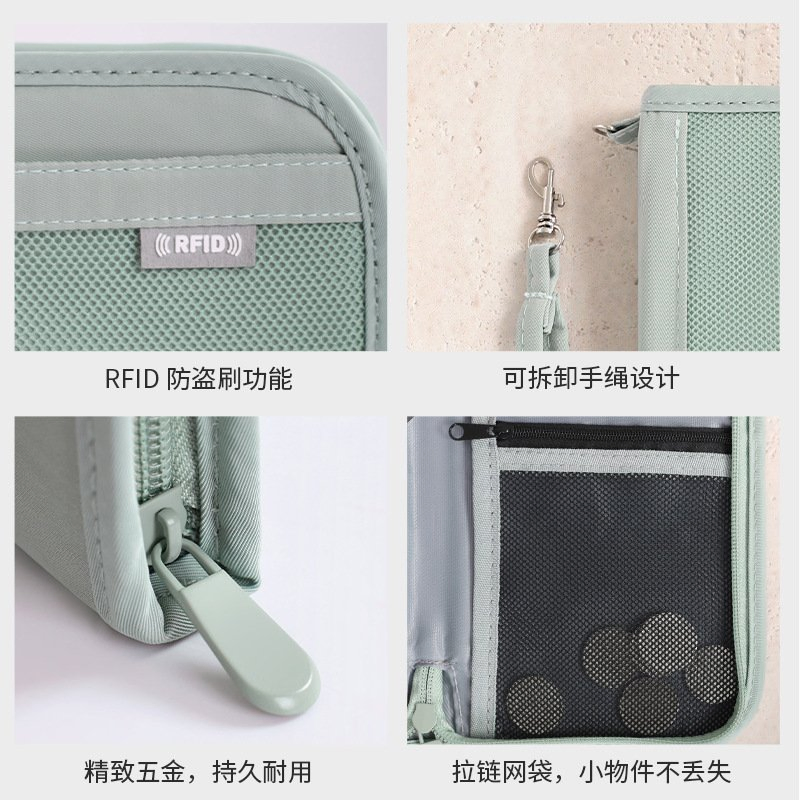 Billetera antirrobo de RFID personalizada, organizador de boletos de viaje, bolsa para pasaporte y tarjetas, impermeable