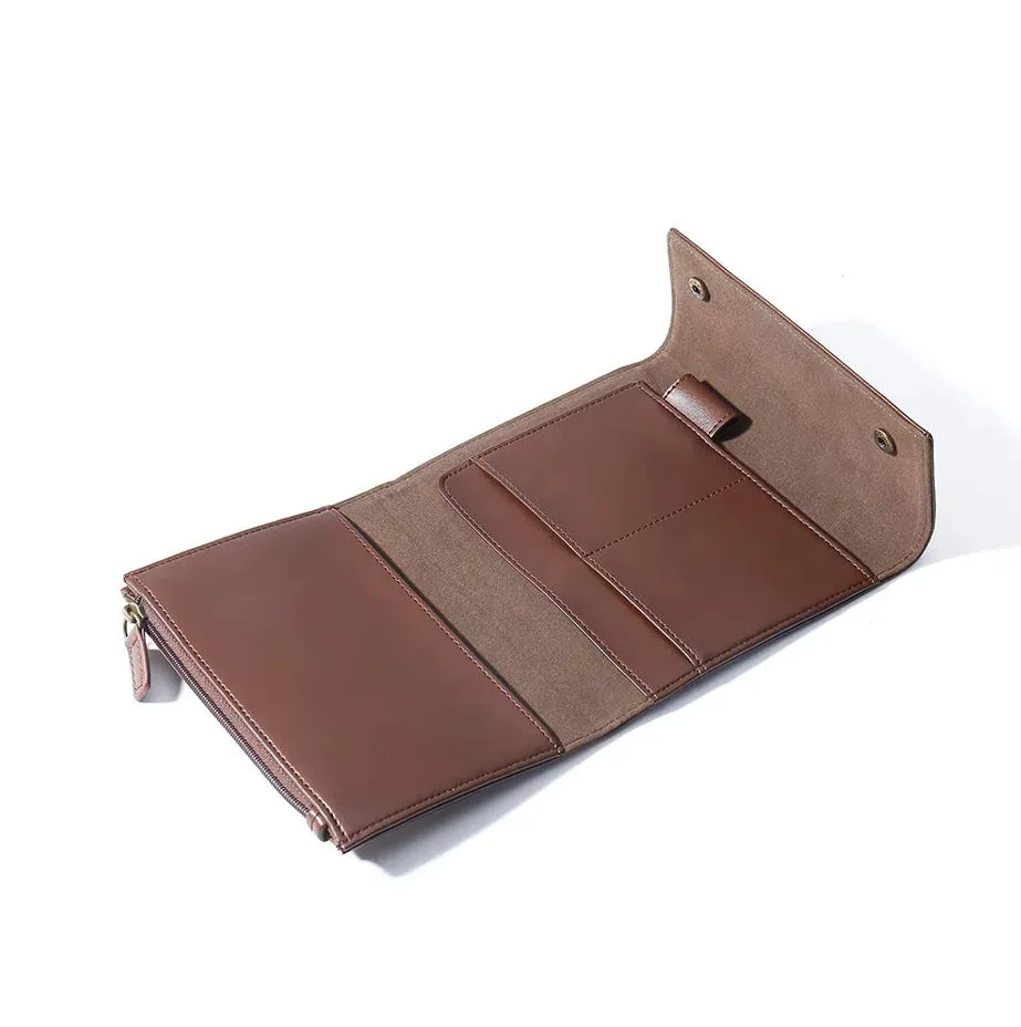Billetera de pasaporte trifold RFID premium organizador de viaje bolsa portapasaporte (MFW3137)