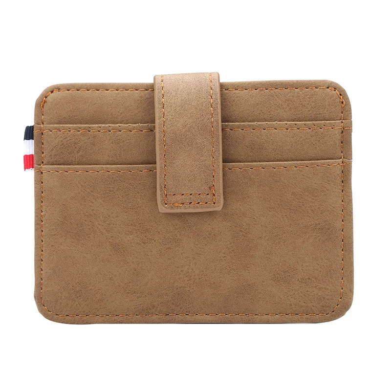 Cartera de cuero PU vintage, soporte para pasaporte, tarjetero, monedero de lujo para hombre