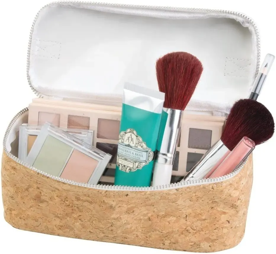 Estuche cosmético vegano de corcho sostenible para damas