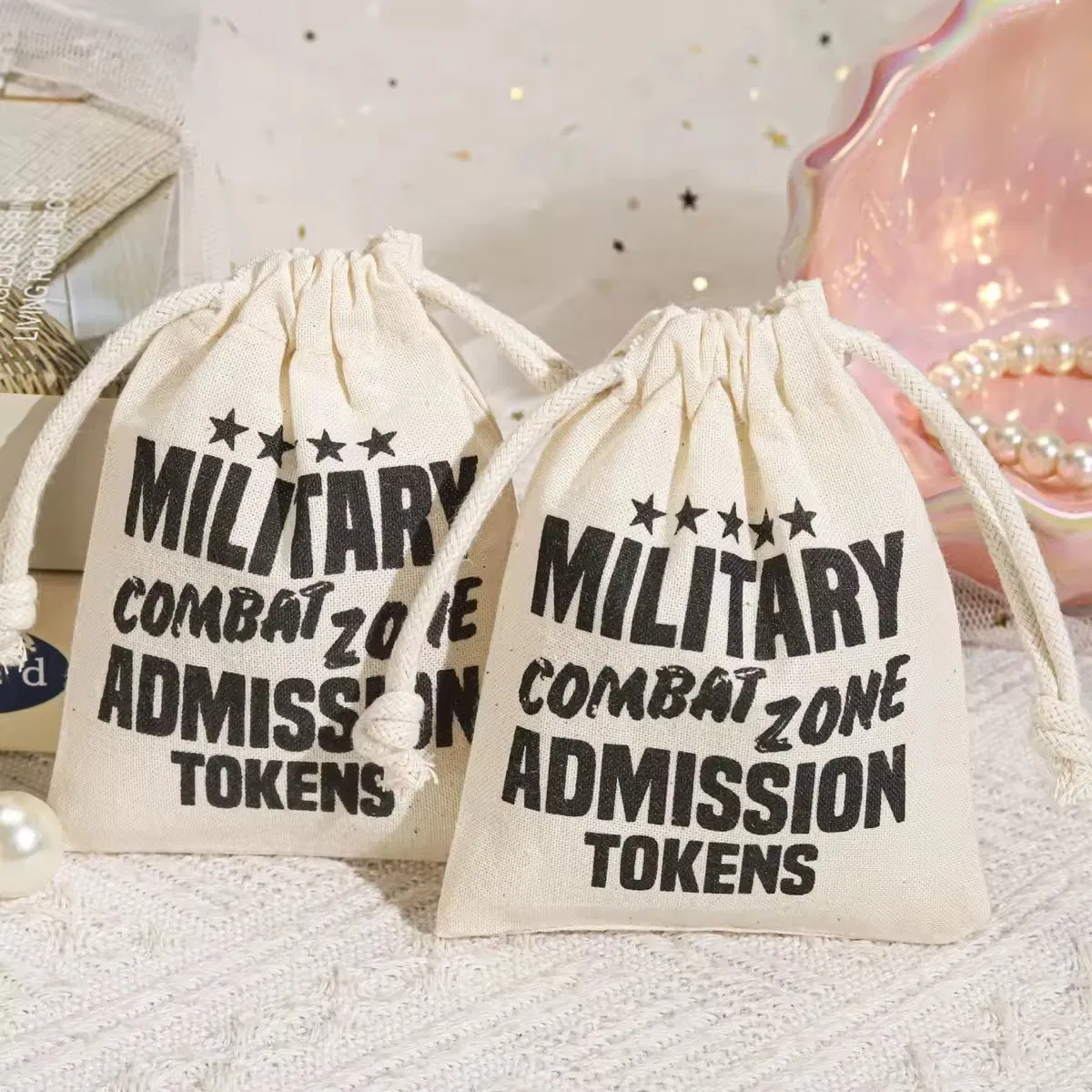 Bolsa de muselina de algodón natural personalizada con cordón, bolsas de algodón delgadas para bolso, zapatos, polvo, cosméticos, empaquetado de regalo, pouch con logo