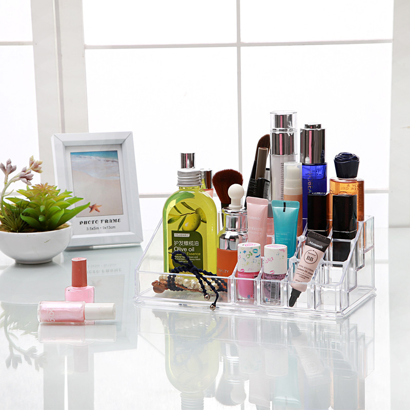 Caja de almacenamiento de cosméticos de acrílico transparente, moldeado por inyección de plástico, estuche de exhibición de maquillaje