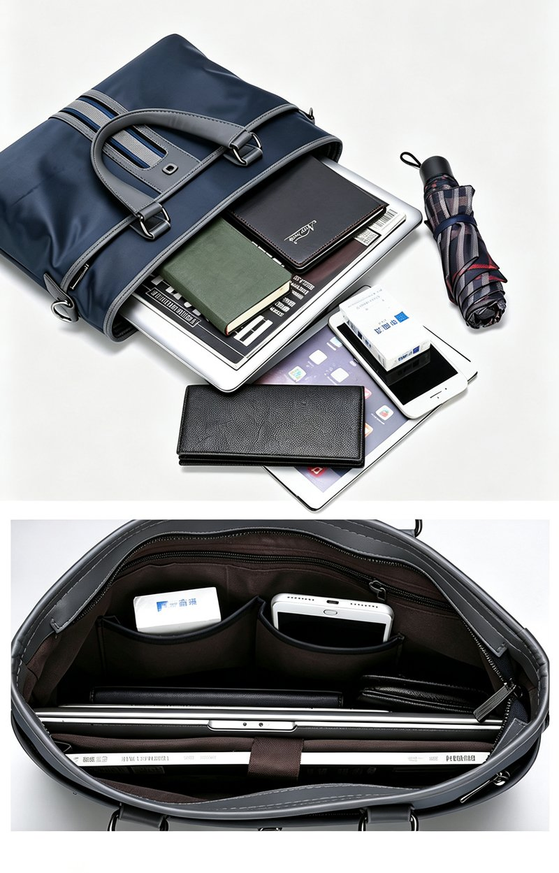Bolso de mano personalizado para hombres Fuliya, maletín impermeable de oxford, bolso de mensajero de negocios, portador de cuadernos, maletín para laptop