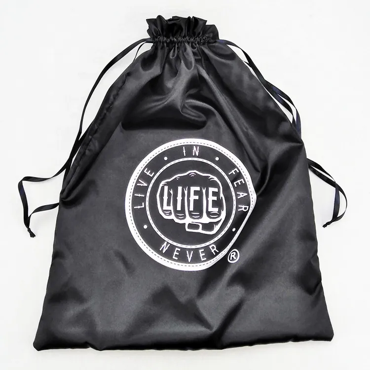 Bolsas de polvo de satén con cordón para bolsos, bolsas de seda personalizadas para zapatos de piel