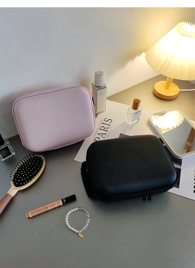 Espejo de maquillaje portátil de gran capacidad con luz LED