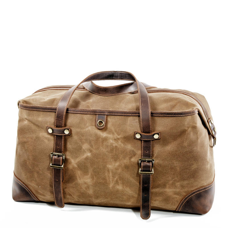 Bolsas de viaje de lona de cera de gran capacidad para hombre