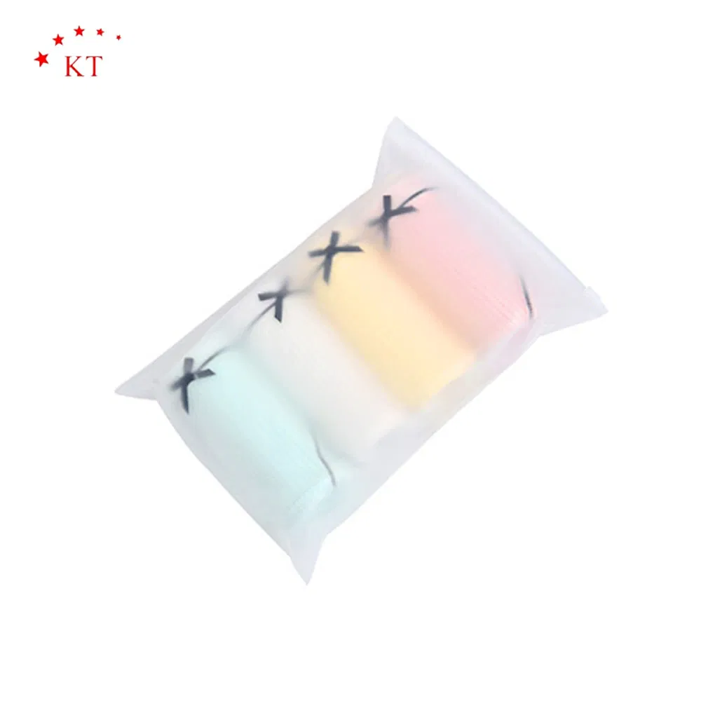 Bolsas de embalaje de plástico con cremallera para calcetines mate negro de PE/CPE para ropa