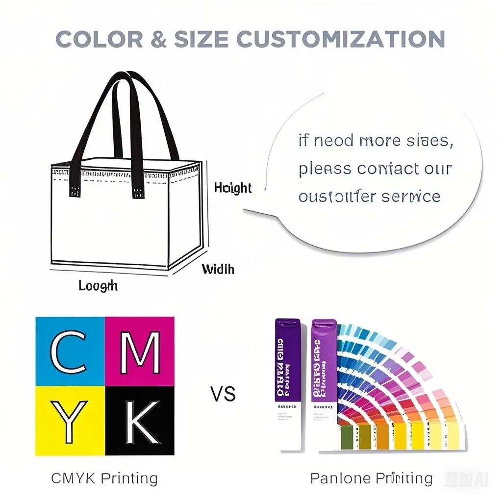 Bolsa térmica desechable personalizada impresa para almuerzo, tote para llevar, bolsas aislantes para catering y bebidas