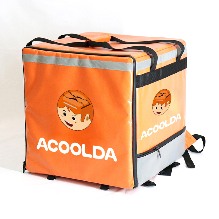 Venta al por mayor de fábrica 500d bolsa de entrega térmica reutilizable para motocicleta, impermeable, aislada, caliente, para comida, scooter, pizza