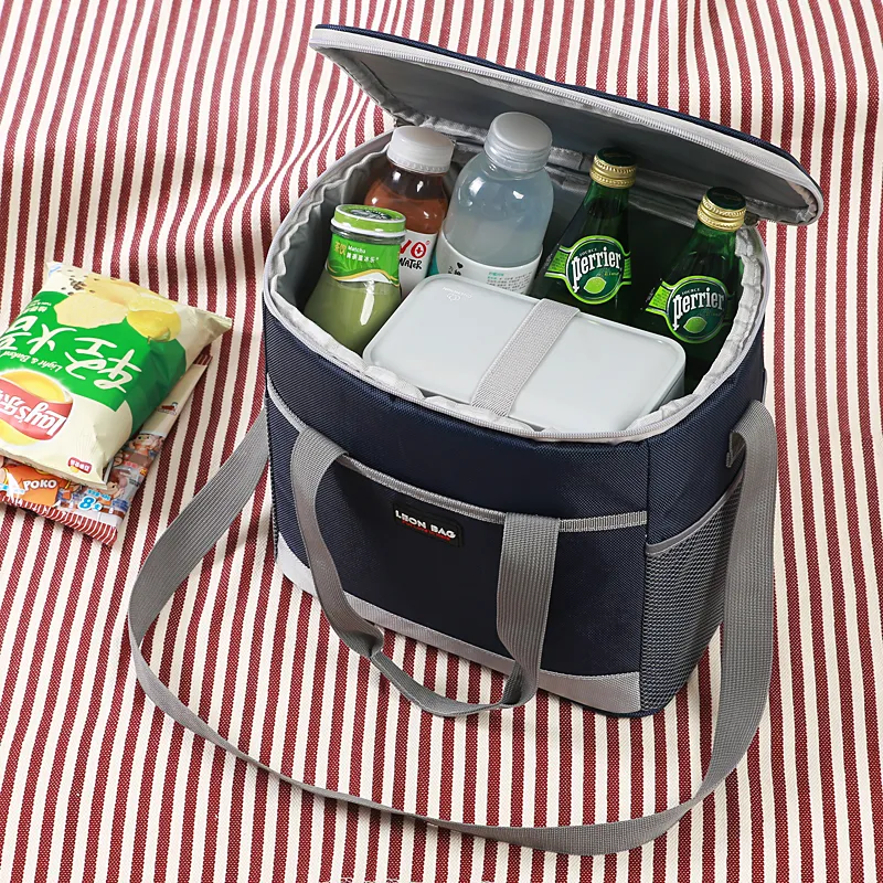 Bolsa de almuerzo térmica aislada suave y a prueba de agua personalizada para entrega de alimentos, camping, picnic, vino, cerveza, hielo y bolsa enfriadora congelada
