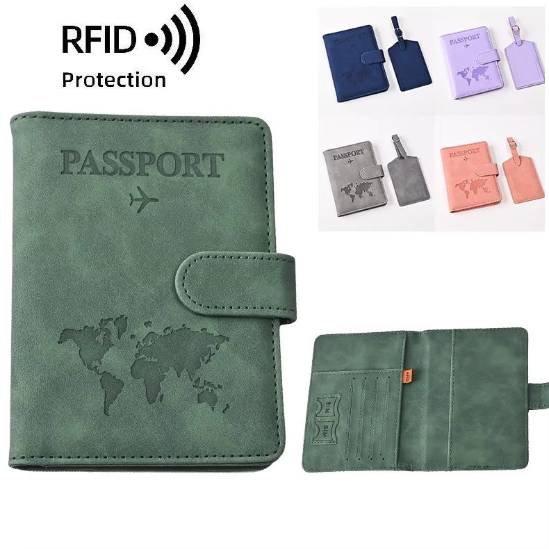 Billetera de viaje lista para enviar, soporte para pasaporte de PU