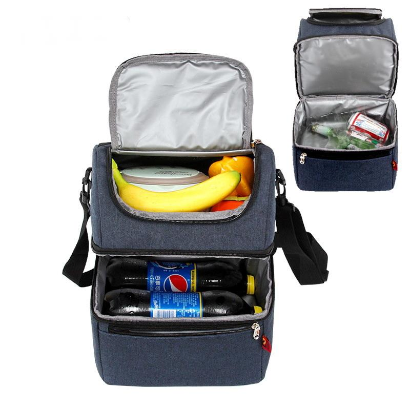Bolsa térmica de picnic con aislamiento de doble capa, a prueba de fugas, con correa para el hombro