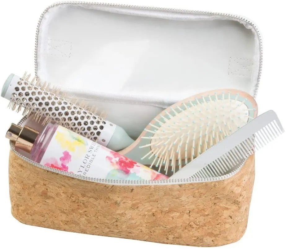 Estuche cosmético vegano de corcho sostenible para damas