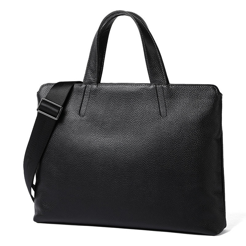 Bolso de cuero real para hombres, bolso horizontal casual para hombres, maletín de primera capa de piel de vaca, bolsa de negocios para computadora, gran capacidad, maletín para hombres