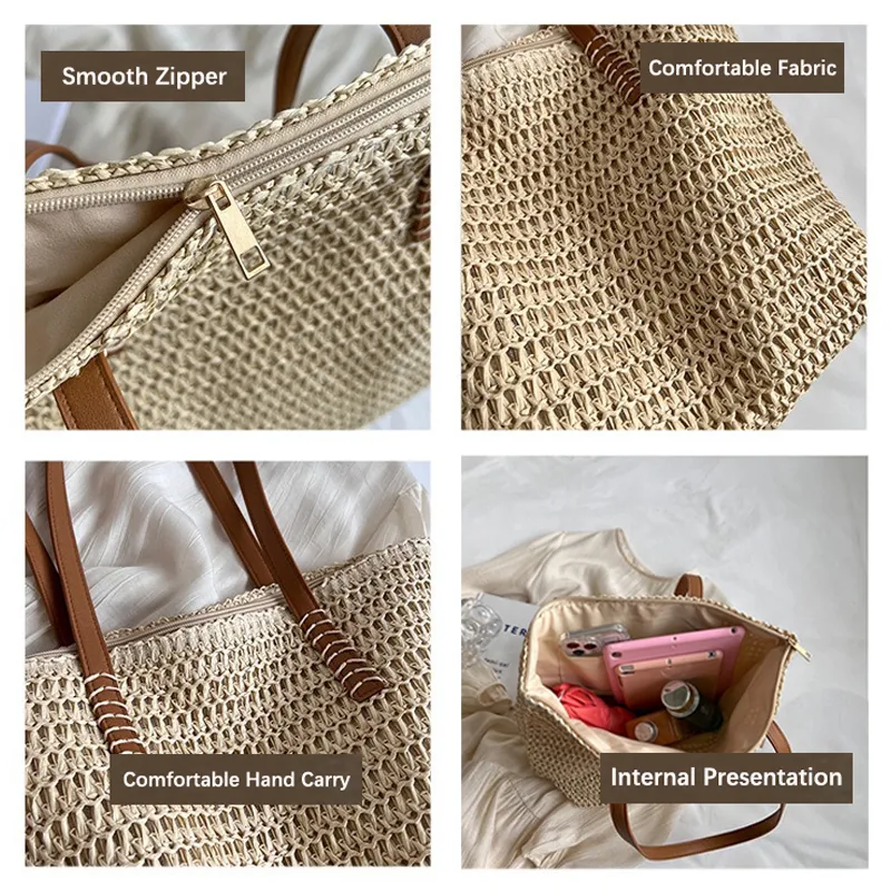 Bolso de mano de verano para la playa, bolsos de moda para mujeres