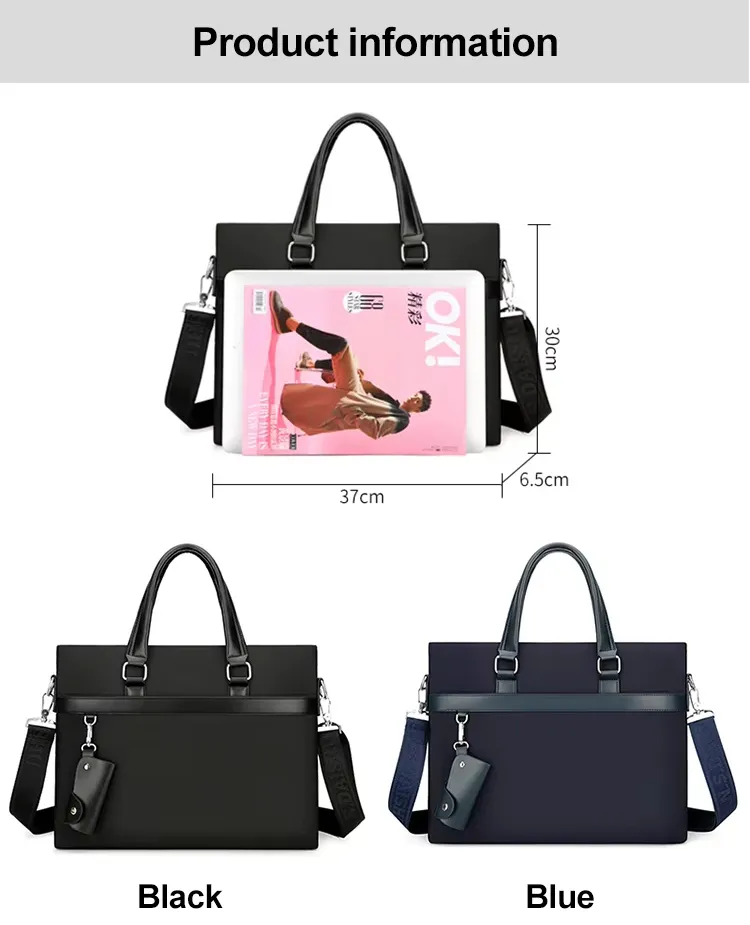 Bolsa de oficina de tela Oxford al por mayor, clásica, impermeable, maletines de negocios para hombres