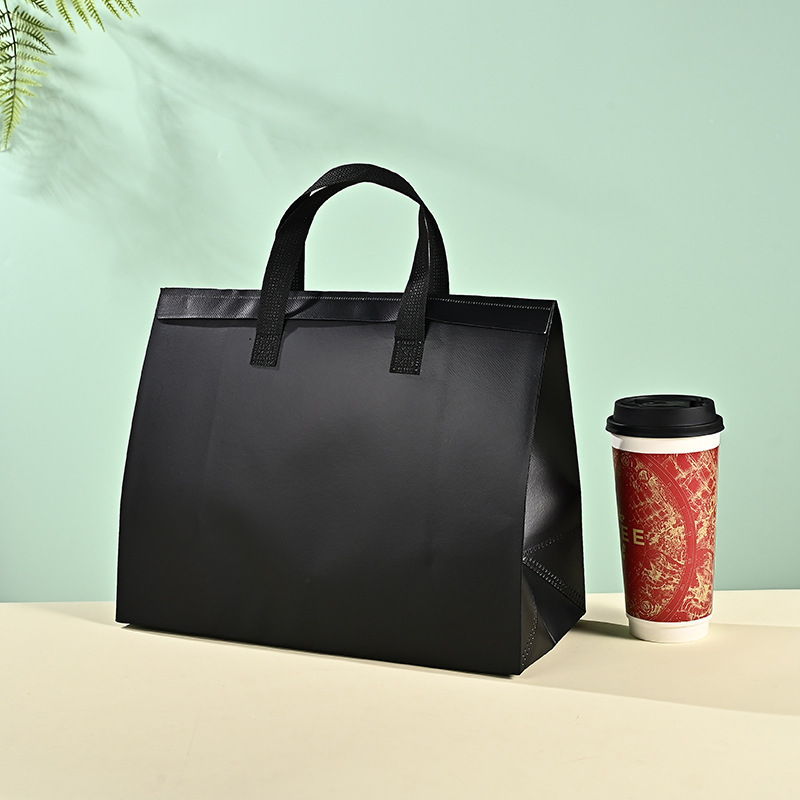 Bolsa térmica de aluminio con asa de no tejido para entrega de alimentos