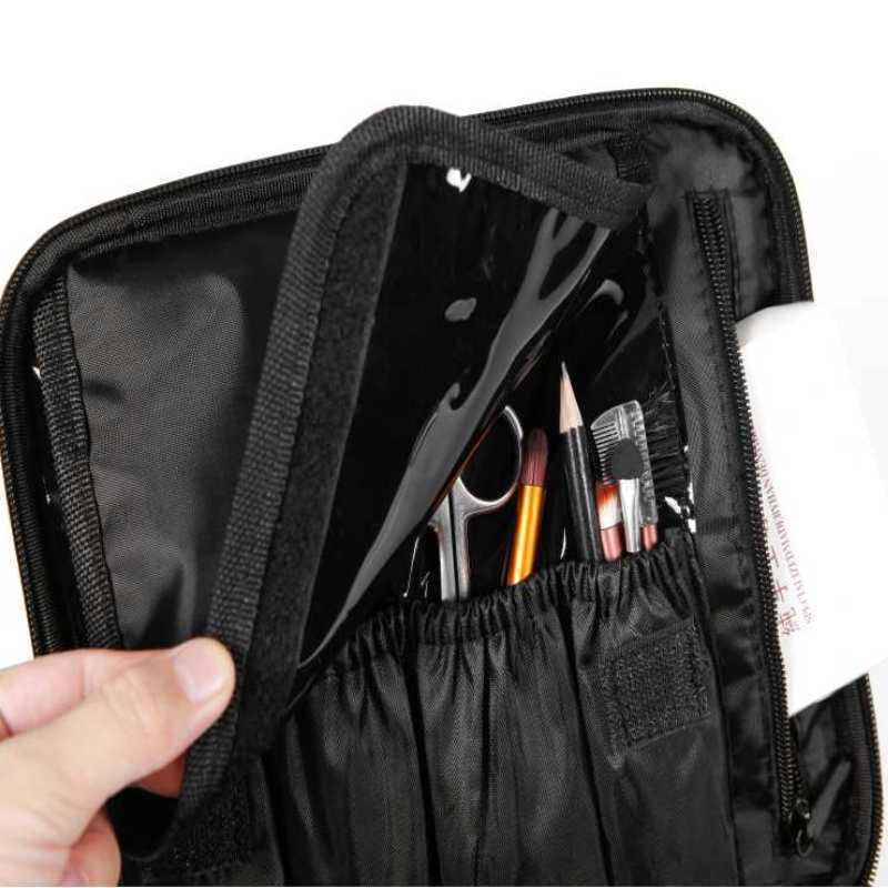 Bolsa de Maquillaje de Alta Calidad Estuche de Viaje para Organizador de Cosméticos con Compartimentos Estuche Cosmético Impermeable de Cuero