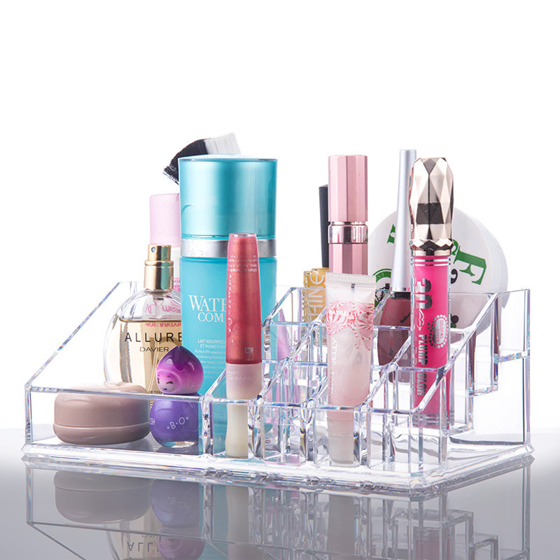 Caja de almacenamiento de cosméticos de acrílico transparente, moldeado por inyección de plástico, estuche de exhibición de maquillaje