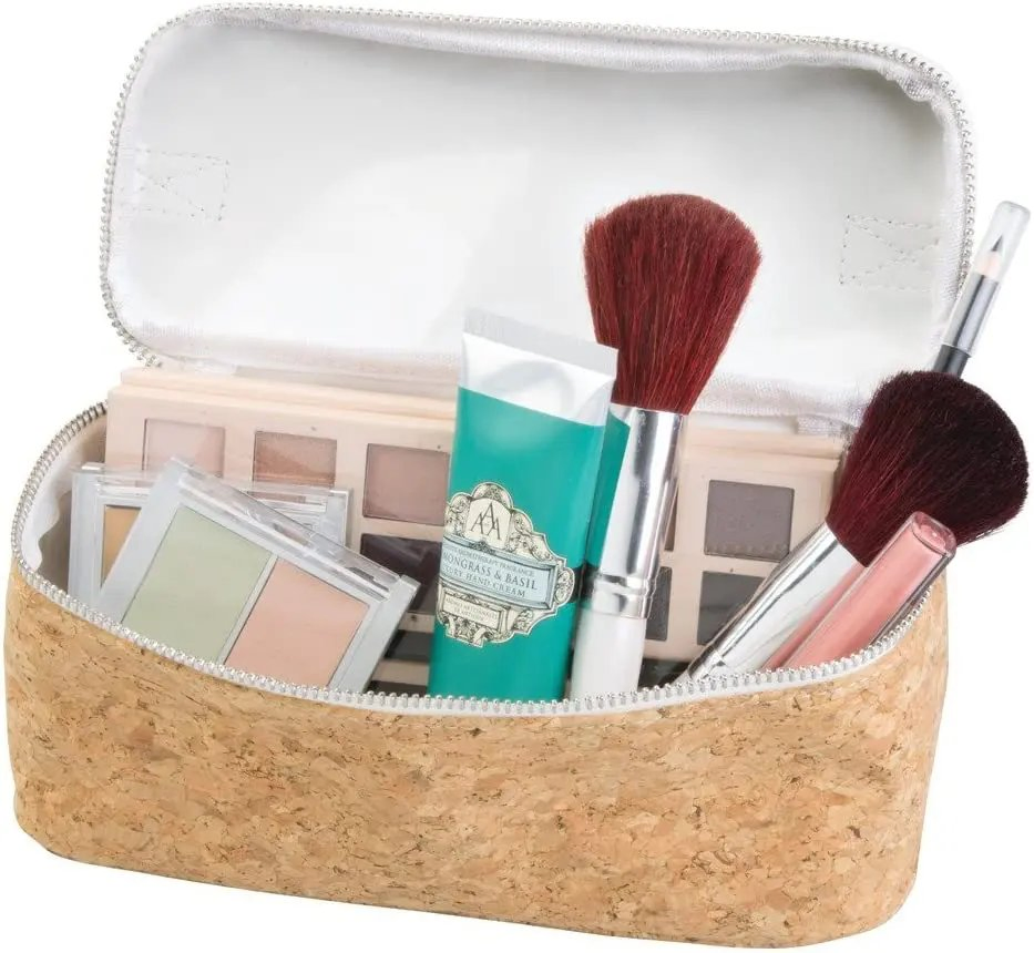Estuche cosmético vegano de corcho sostenible para damas