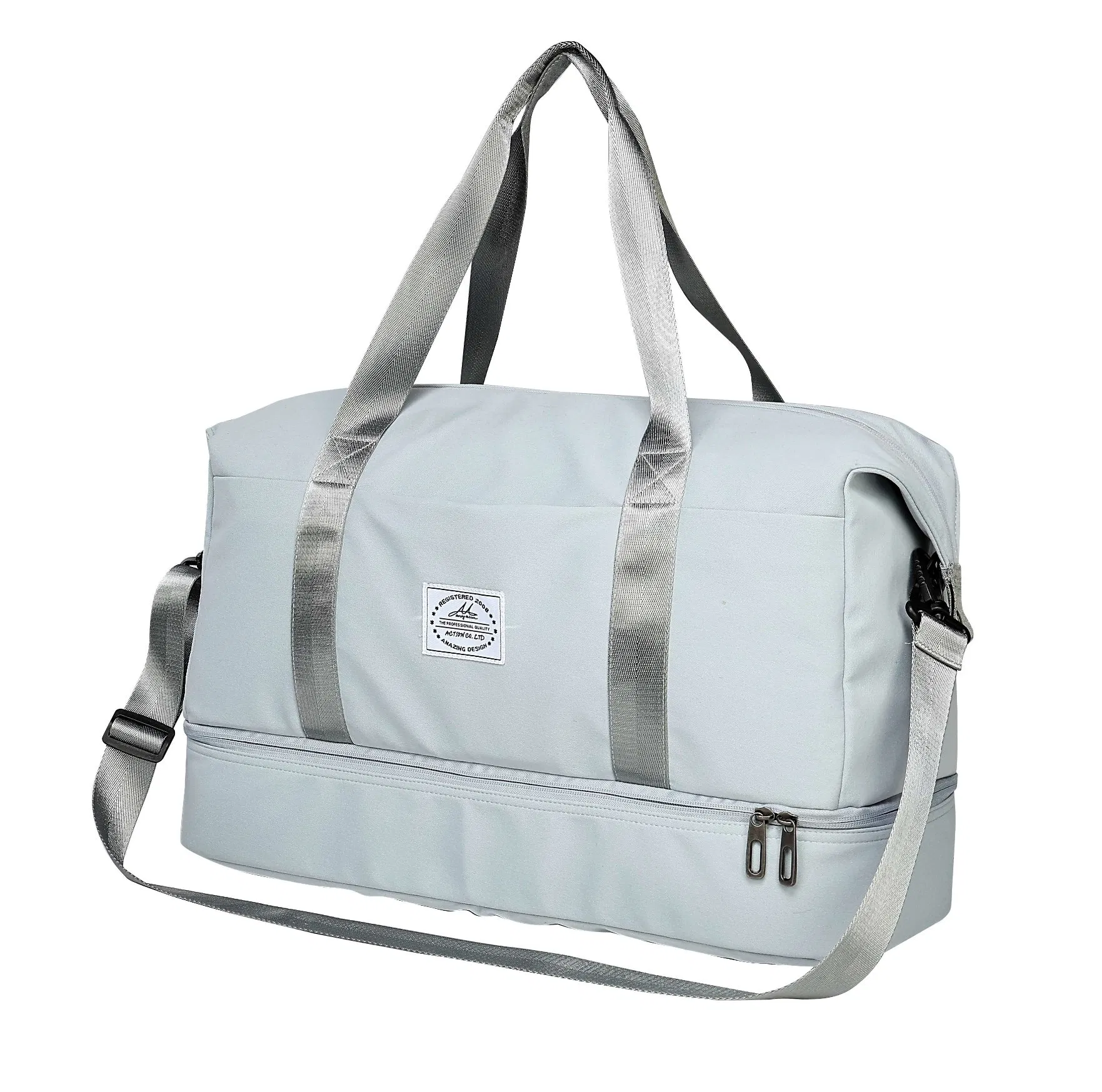 Bolsa de viaje impermeable de gran capacidad, almacenamiento, bandolera, de mano, de doble compartimento